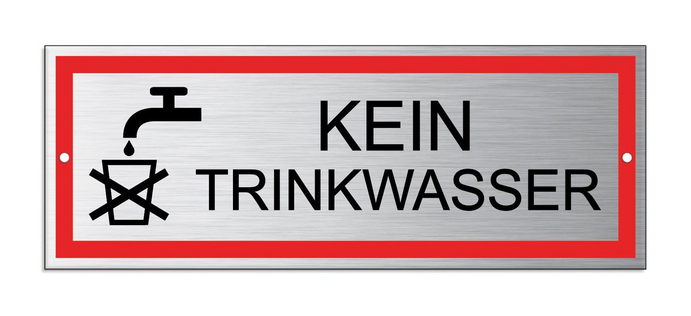 OFFORM DESIGN Warnschild Kein Trinkwasser 175 x65 mm Aluminium UV und wetterfest