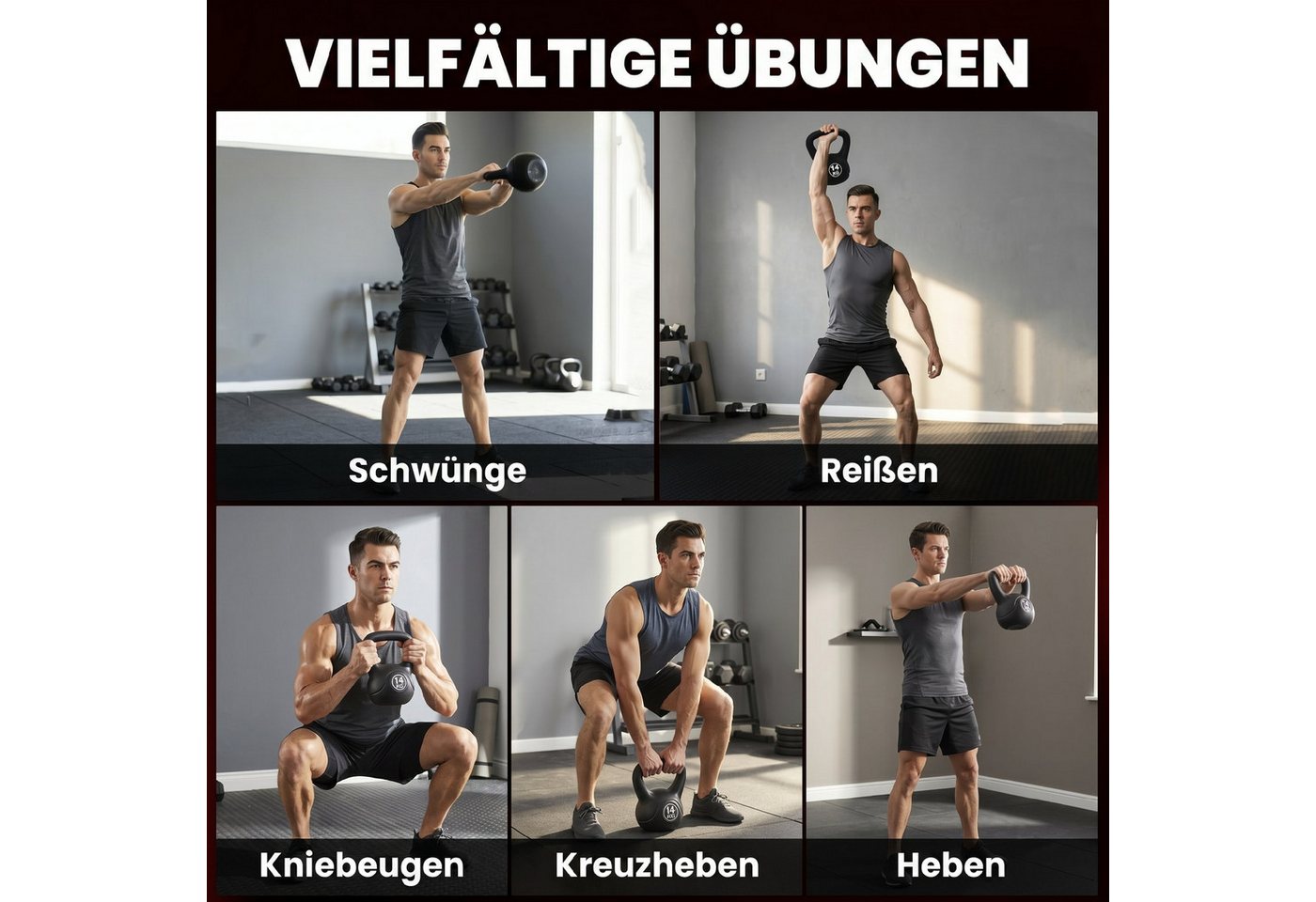 HOMCOM Kettlebell Kugelhantel mit Sandfüllung, (Kugelhantel, 14 kg Gewicht-Hantel), für Anfänger, Zuhause, Krafttraining