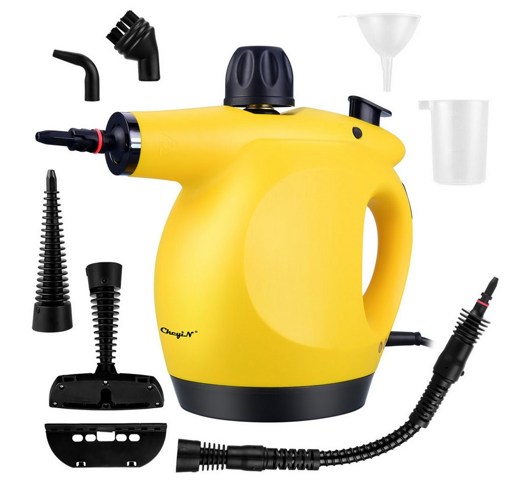 CkeyiN Handdampfreiniger 3,2 bar Hochdruck 450ml Wassertank 9 Zubehörteilen multifunktional, 1250 W, zur chemiefreien Reinigung von Fliesenfugen, Herdplatten, Badezimmern Bild 5