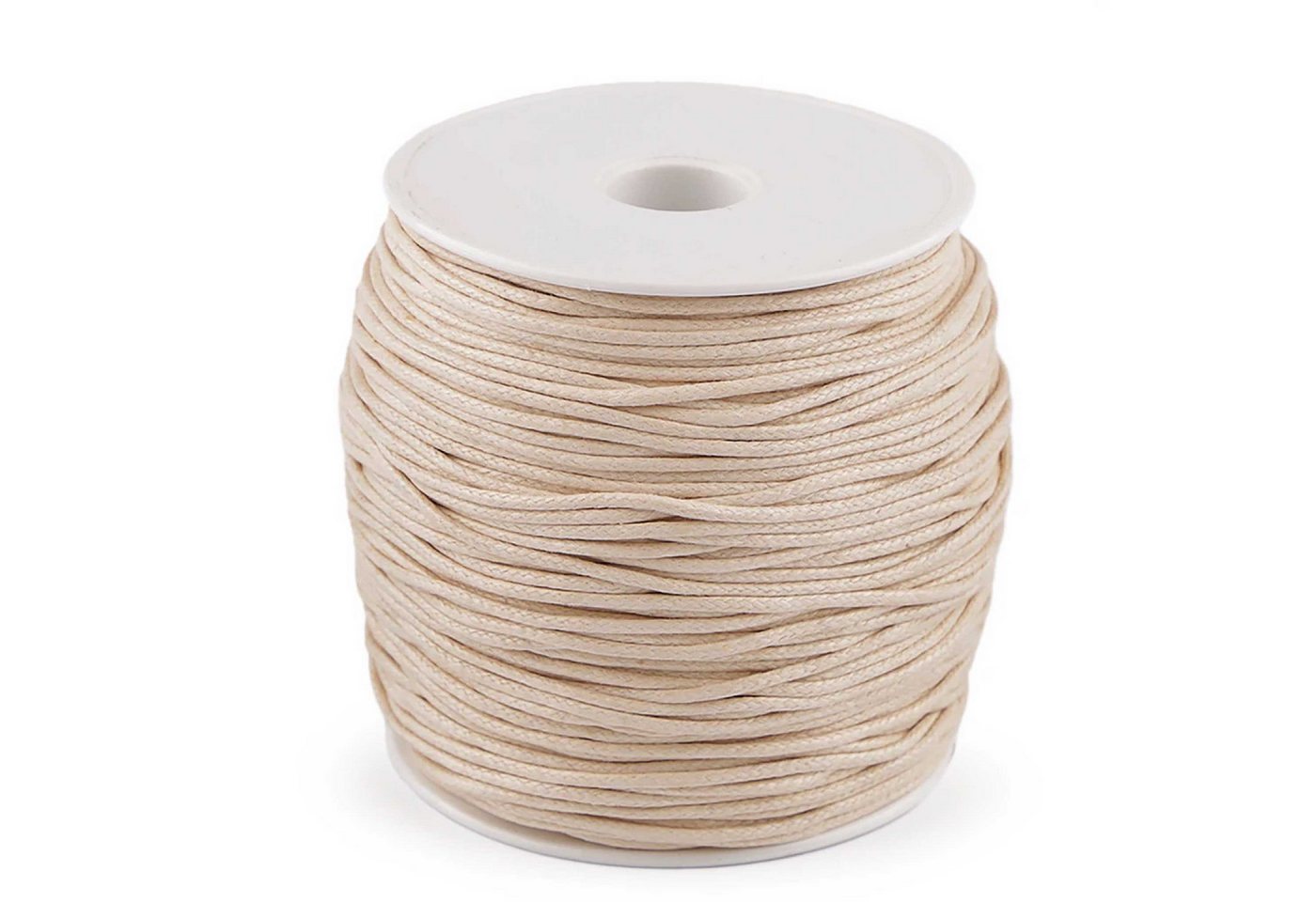 maDDma Seil 85-100m Gewachste Baumwollschnur 1,5-2mm (Wickel auf Spule), hellbeige