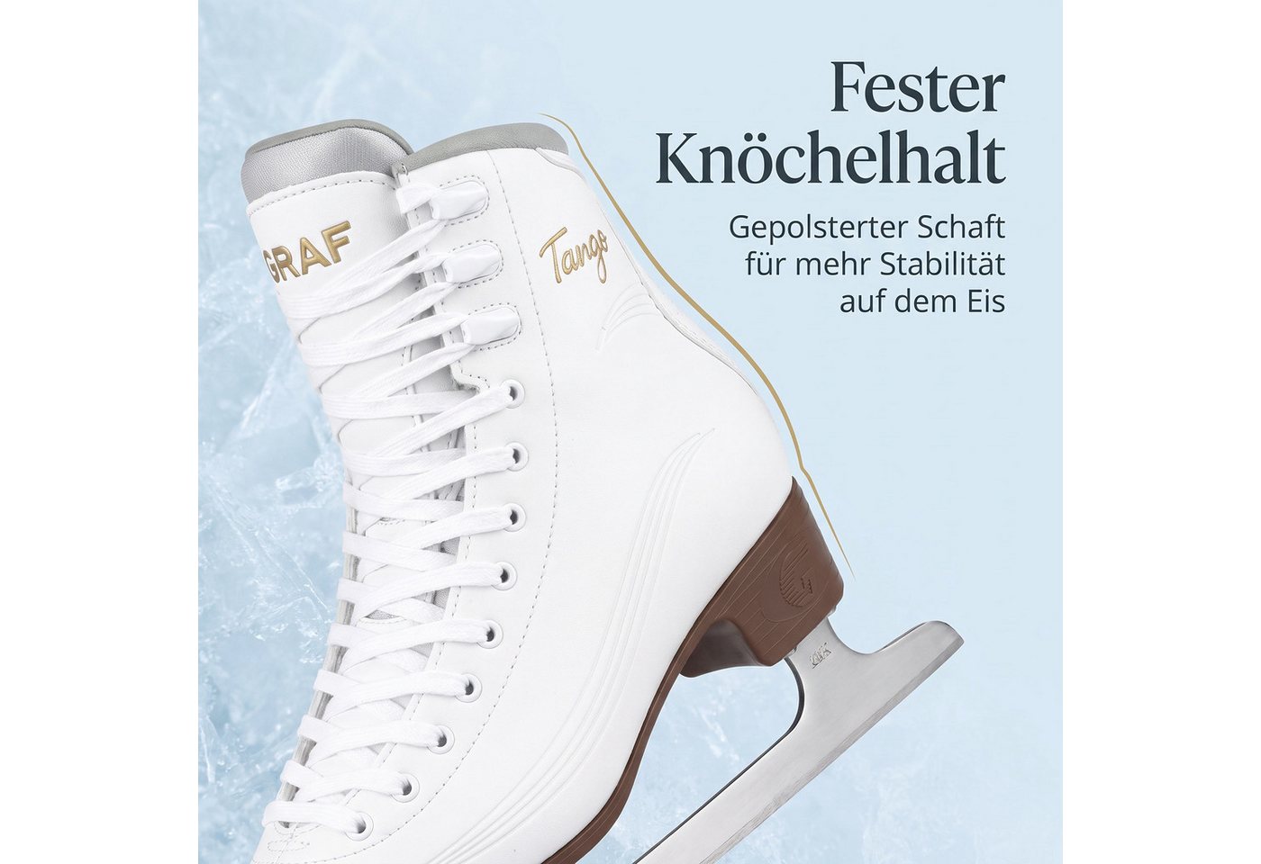 Graf Schlittschuhe GRAF Tango V3 Damen Eiskunstlauf Schlittschuh Weiß Edelstahlkufe 39 Bild 3