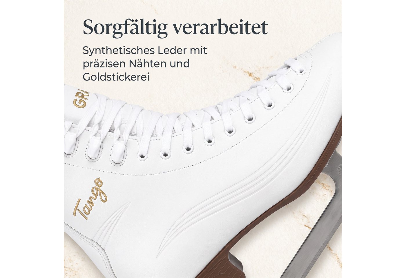 Graf Schlittschuhe GRAF Tango V3 Damen Eiskunstlauf Schlittschuh Weiß Edelstahlkufe 39 Bild 4