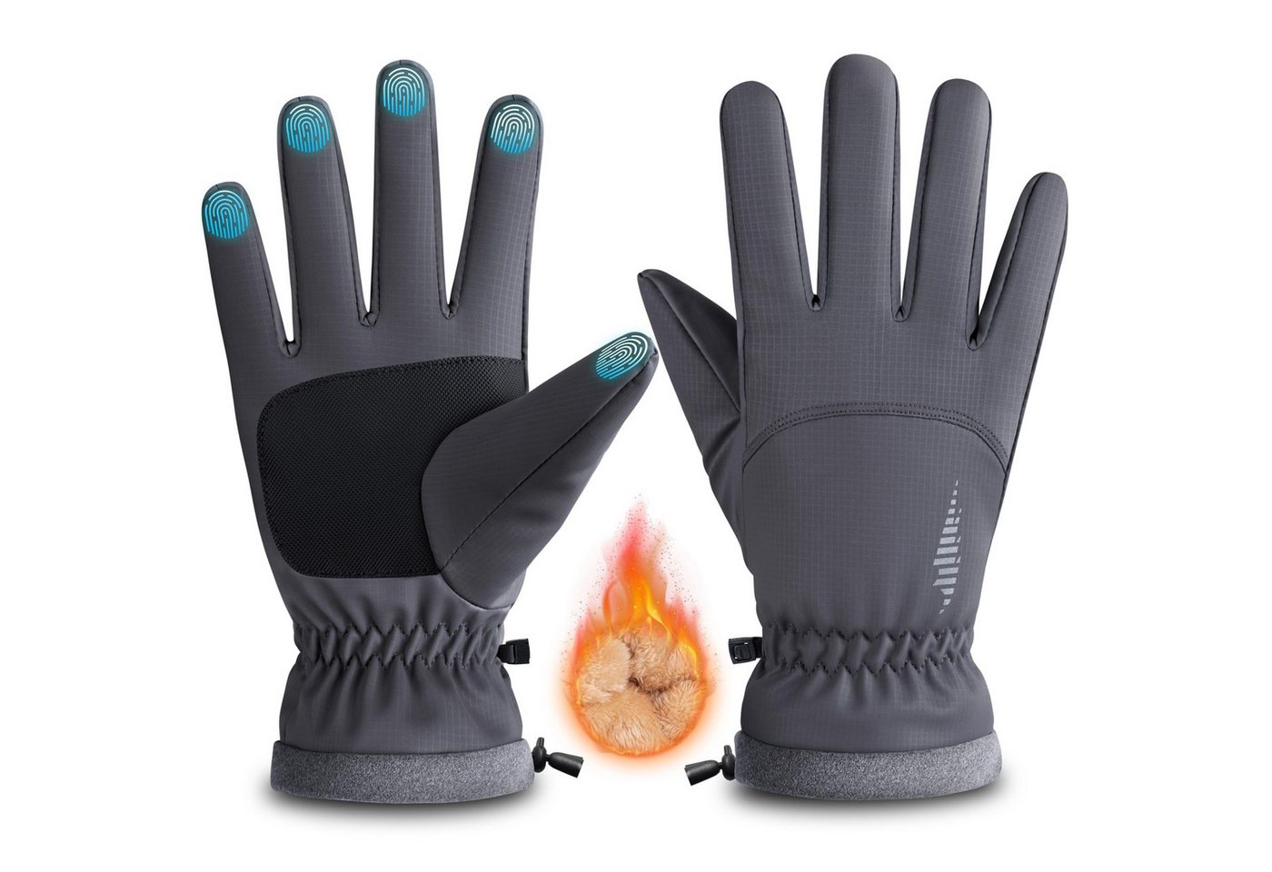 Zaewry Fahrradhandschuhe Wasserdichte Winterhandschuhe für Herren Damen, Multisporthandschuhe Thermo Warme Fahrradhandschuhe mit Touchscreen, Warme Skihandschuhe Bild 5