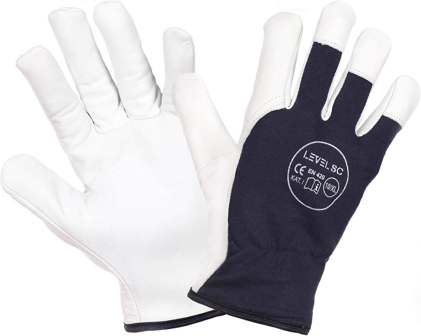 Level SC Leder-Arbeitshandschuhe Leder Montagehandschuhe Arbeitshandschuhe Schutzhandschuhe