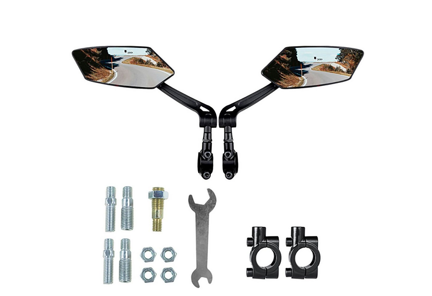 FANNOU Fahrradspiegel 1 Paar Fahrradrückspiegel HD Weitwinkel Verstellbar, Fahrradlenker Rückspiegel Bild 4