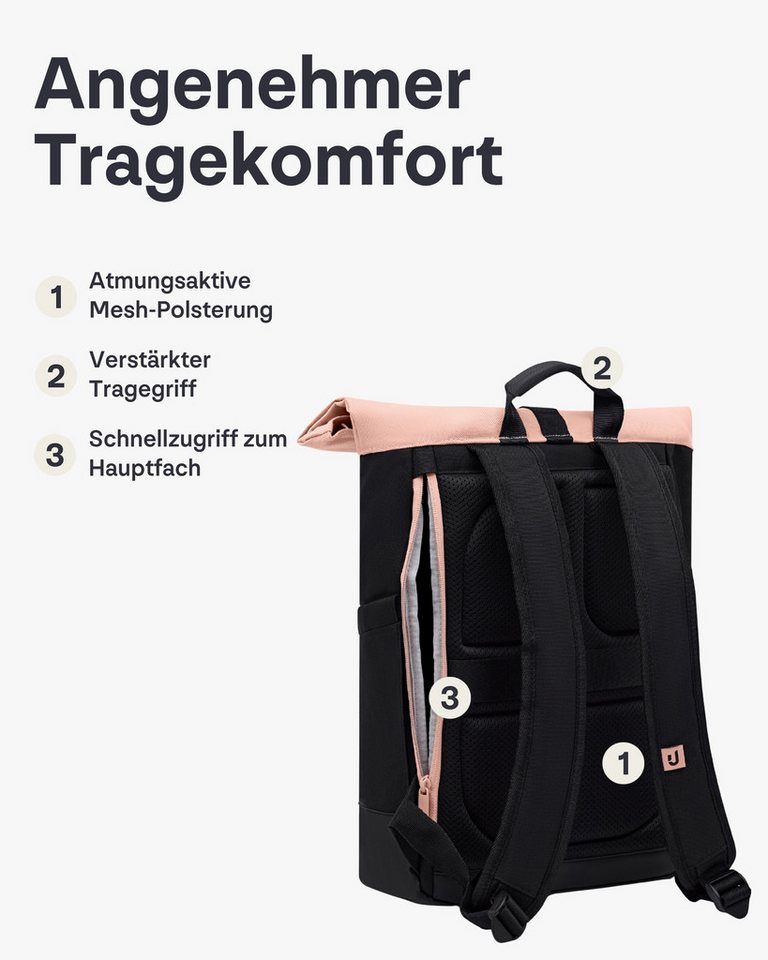 Johnny Urban Cityrucksack Luca Small Rolltop Rucksack (1-tlg), Gepolstertes Laptopfach, Wasserabweisend Bild 2