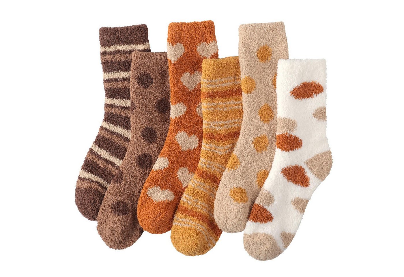FOUORTUNATE-BEE Thermosocken 6 Paar Damen Kuschelsocken, warm, weich, Herbst und Winter, 36–42 Flauschige Damen-Wintersocken, 6 Paar, als Schlafsocken und Geschenk Bild 5