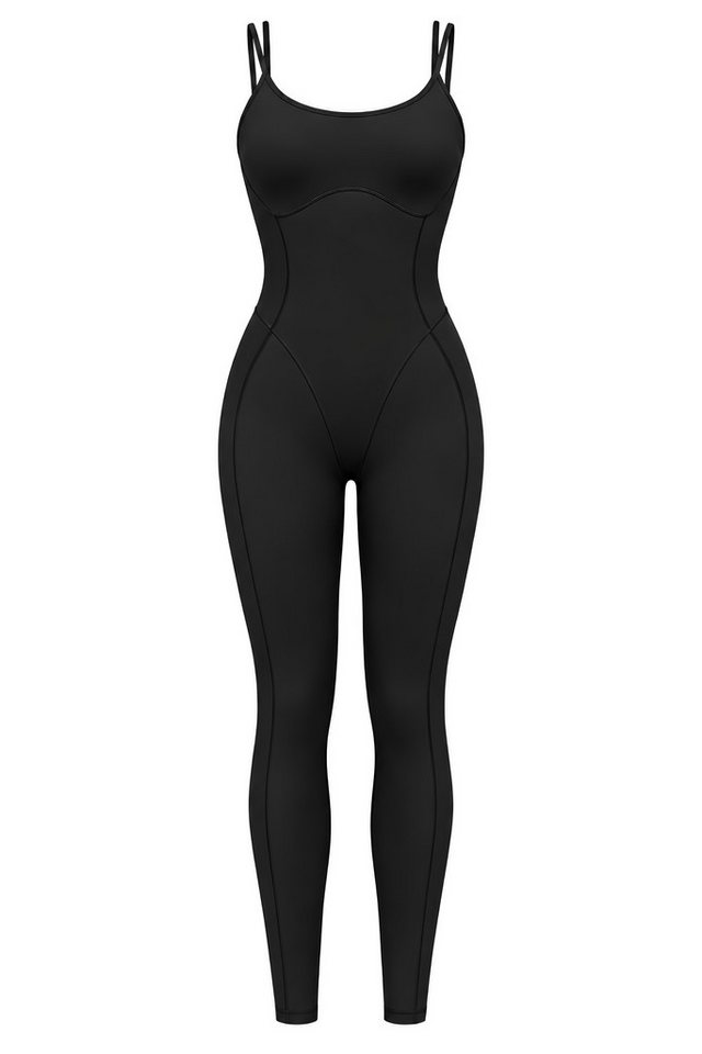 FemmeTone Turnanzug Ärmelloser Damen Overall mit gekreuzten Trägern – Sportbekleidung, Rückenfreier Sport-Jumpsuit für Frauen, Fitness-Einteiler Bild 2