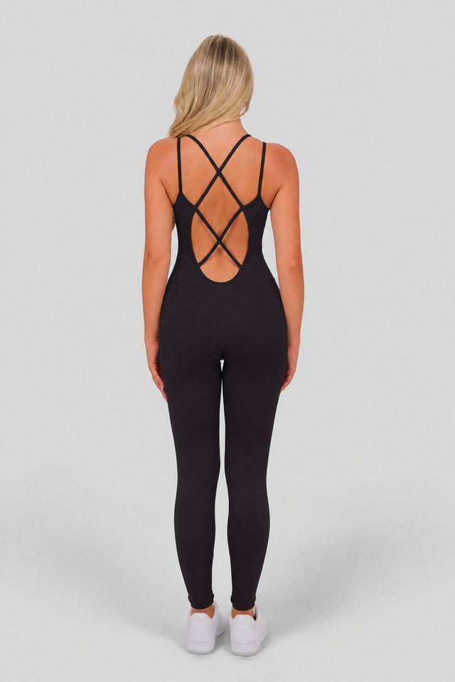 FemmeTone Turnanzug Ärmelloser Damen Overall mit gekreuzten Trägern – Sportbekleidung, Rückenfreier Sport-Jumpsuit für Frauen, Fitness-Einteiler Bild 5