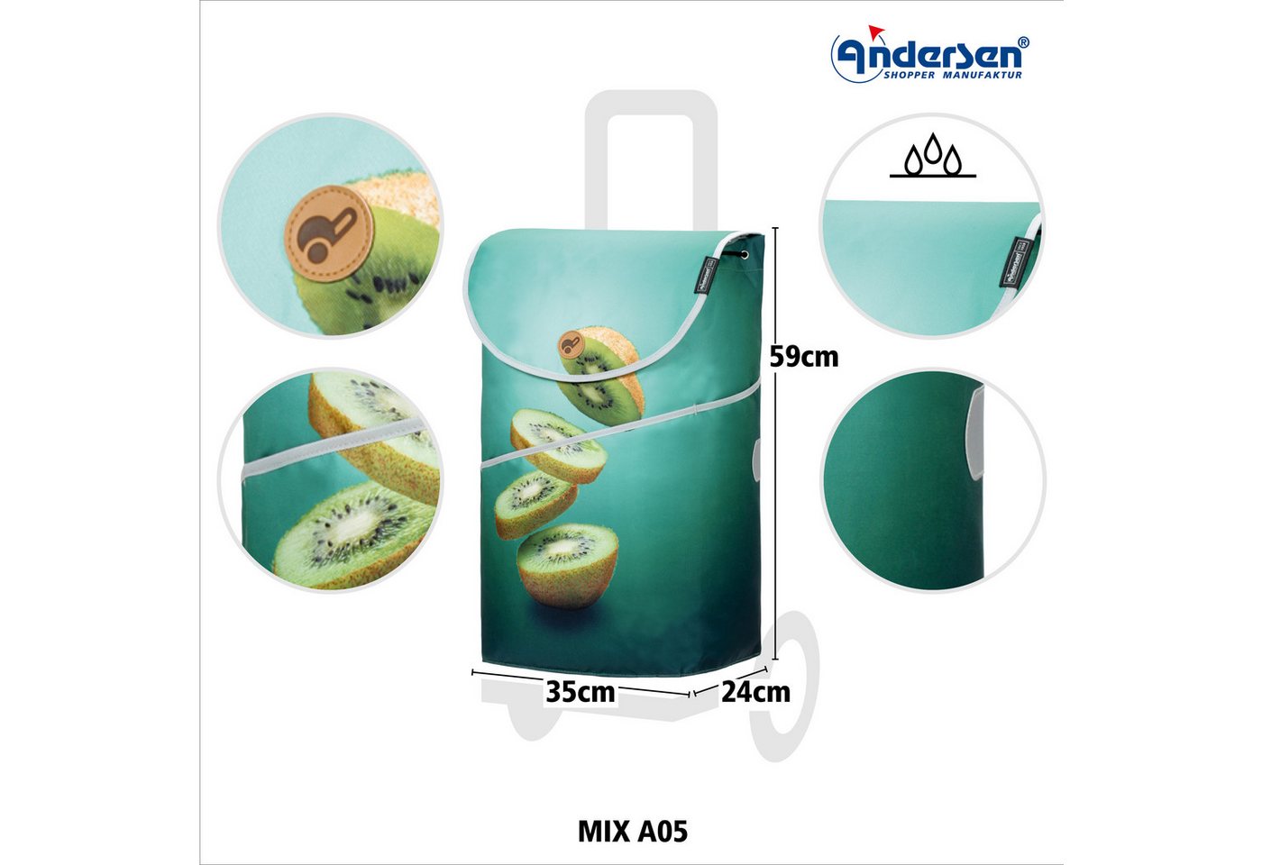 Andersen Einkaufstrolley Scala Shopper MIX A05, belastbar bis 40kg, wasserabweisend Bild 5