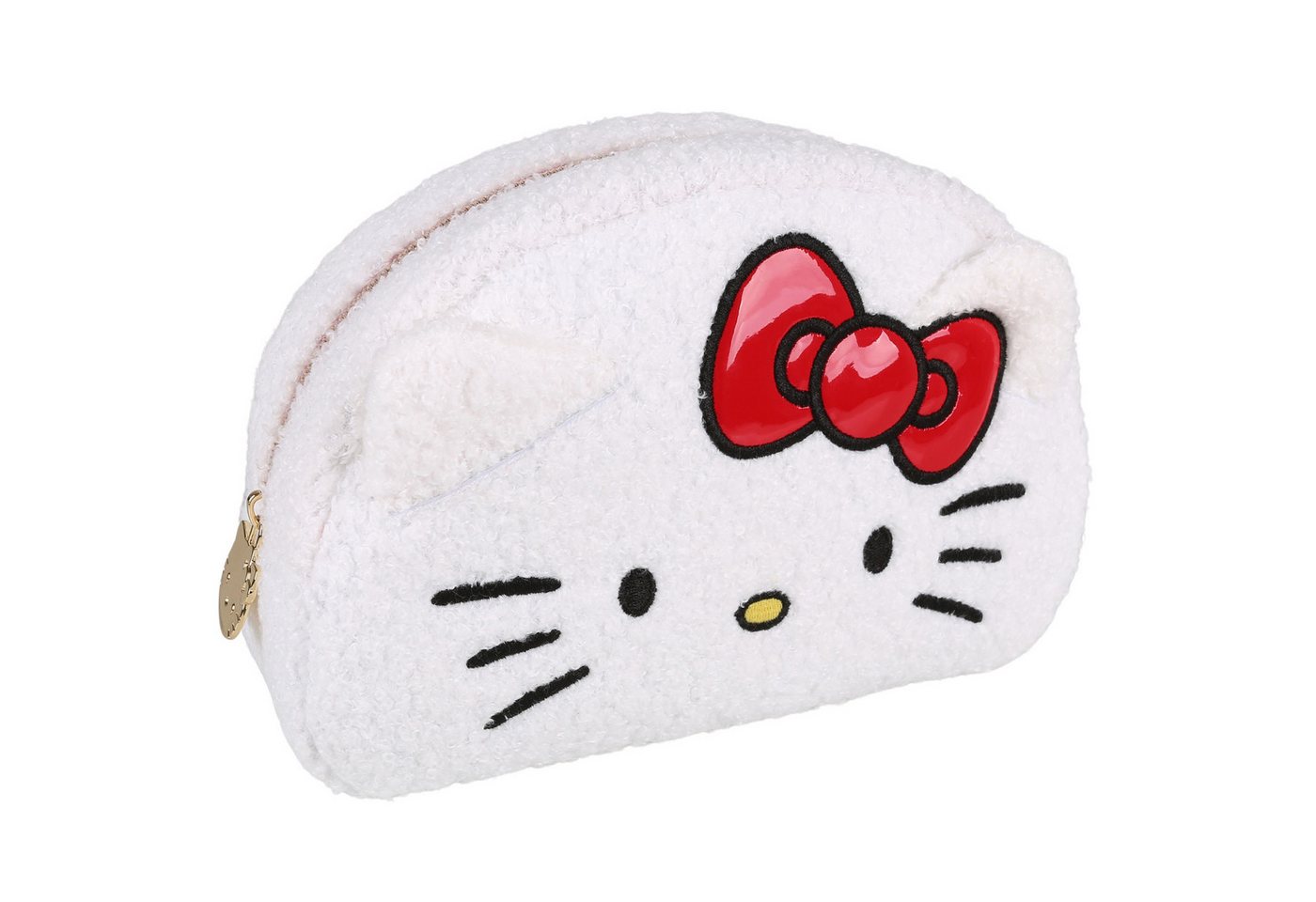Hello Kitty Kosmetiktasche Hello Kitty weiße Plüsch-Kosmetiktasche, geräumig 22×15×7 cm