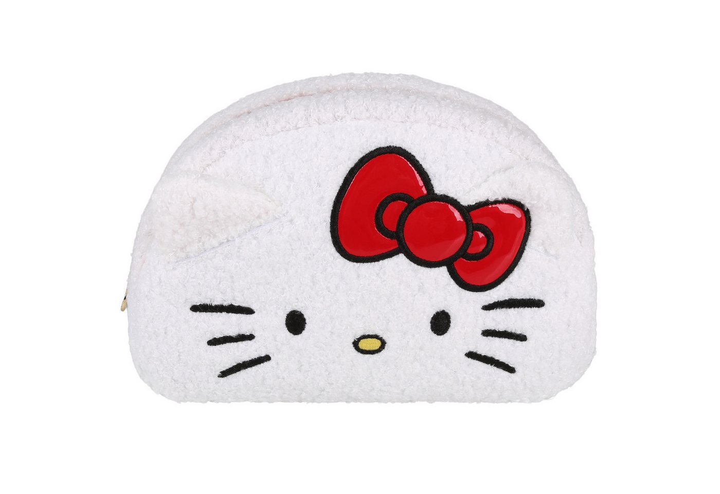 Hello Kitty Kosmetiktasche Hello Kitty weiße Plüsch-Kosmetiktasche, geräumig 22×15×7 cm Bild 3