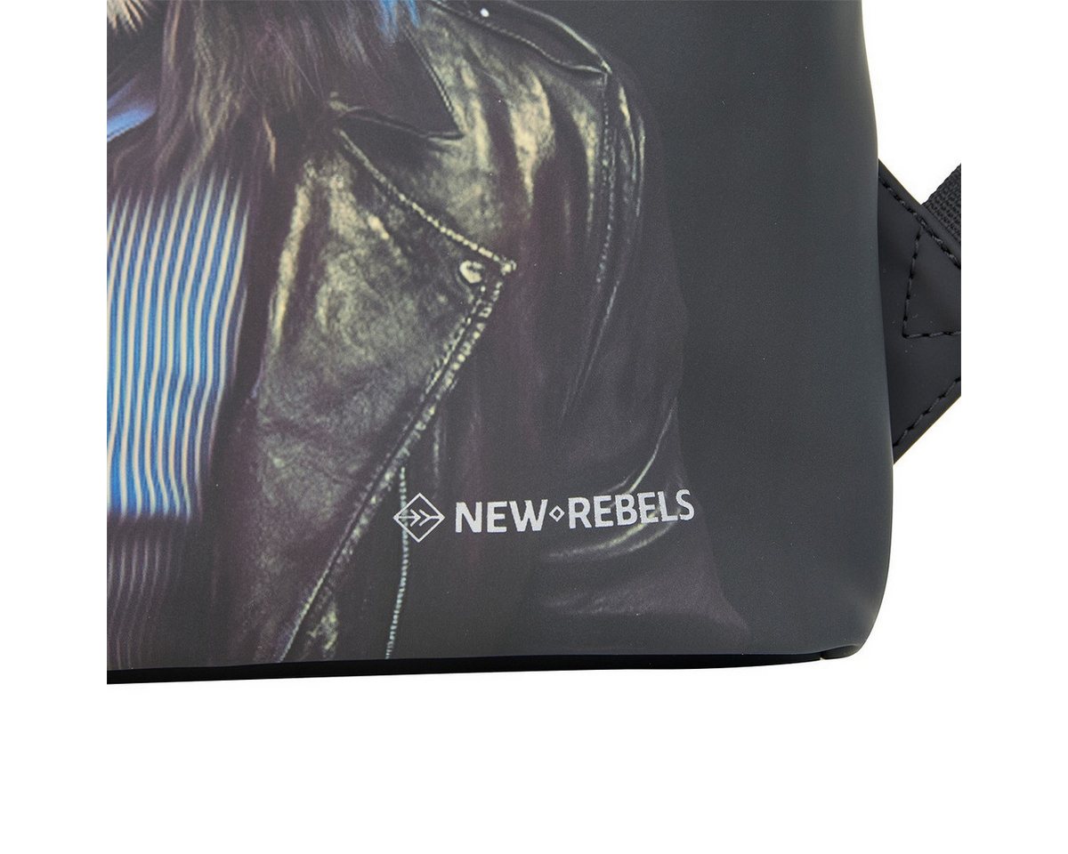 NEW REBELS Cityrucksack kleiner Roll Up RollTop Kurier Rucksack Mart Los Angeles Lion, wasserabweisendes Planenmaterial, mit Löwen Design Bild 3
