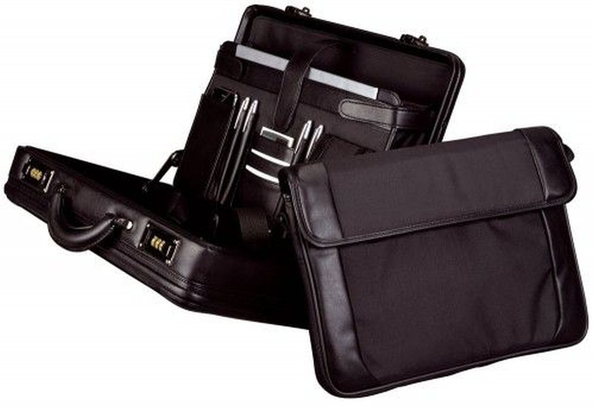 Alassio® Aktentasche Laptop/Attachekoffer Modica 43x30x10(2)cm Lederimitat/Nylon schwarz