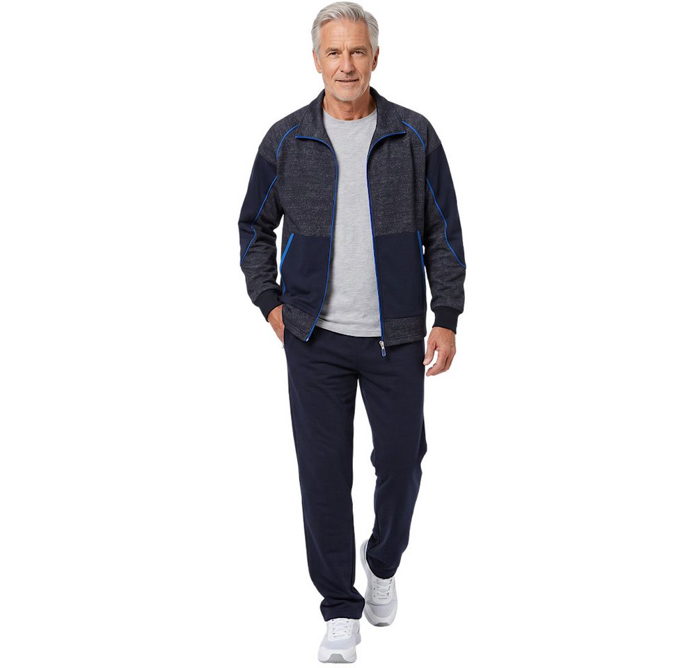 Herbold Sportswear Jogginganzug Herren Trainingsanzug Freizeitanzug wärmender Sportanzug Kuranzug (2-tlg), Wärmend · meliertes Design · angeraute Innenseite Bild 5