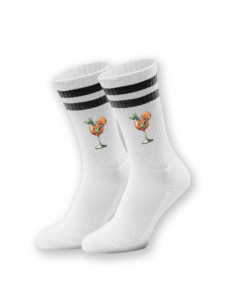 Youth Designz Tennissocken Herren "Aperol Glas" Socken Geschenk Statement stylisch mit verstärkter Verse und Zehenbereich für Männer