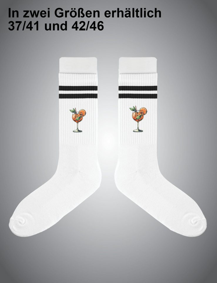 Youth Designz Tennissocken Herren "Aperol Glas" Socken Geschenk Statement stylisch mit verstärkter Verse und Zehenbereich für Männer Bild 2