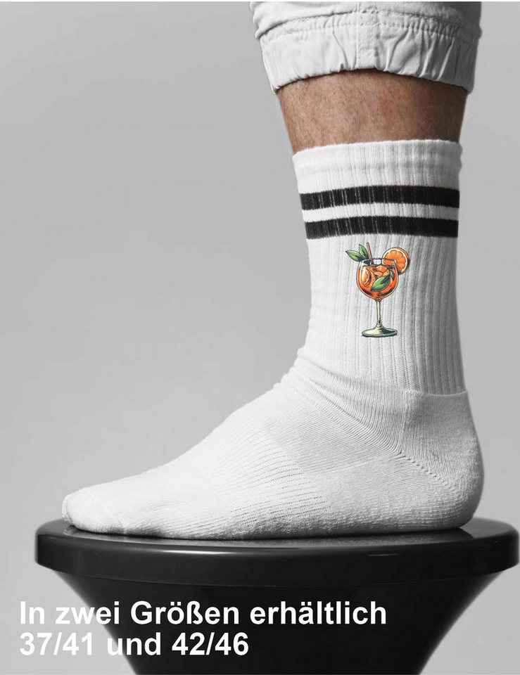 Youth Designz Tennissocken Herren "Aperol Glas" Socken Geschenk Statement stylisch mit verstärkter Verse und Zehenbereich für Männer Bild 4