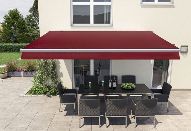 Gelenkarm-markise Berlin Bordeaux Rot Breite 300 Cm, Ausfall 200 Cm Markisen