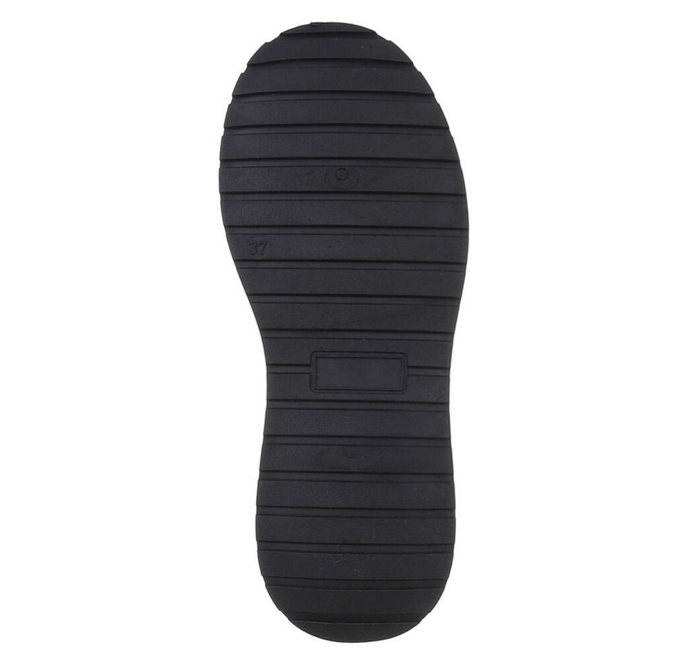 Ital-Design Modische Plateau-Stiefel mit Schnürung für Damen Snowboots (90458062) Keilabsatz/Wedge Stiefeletten in Schwarz Bild 4