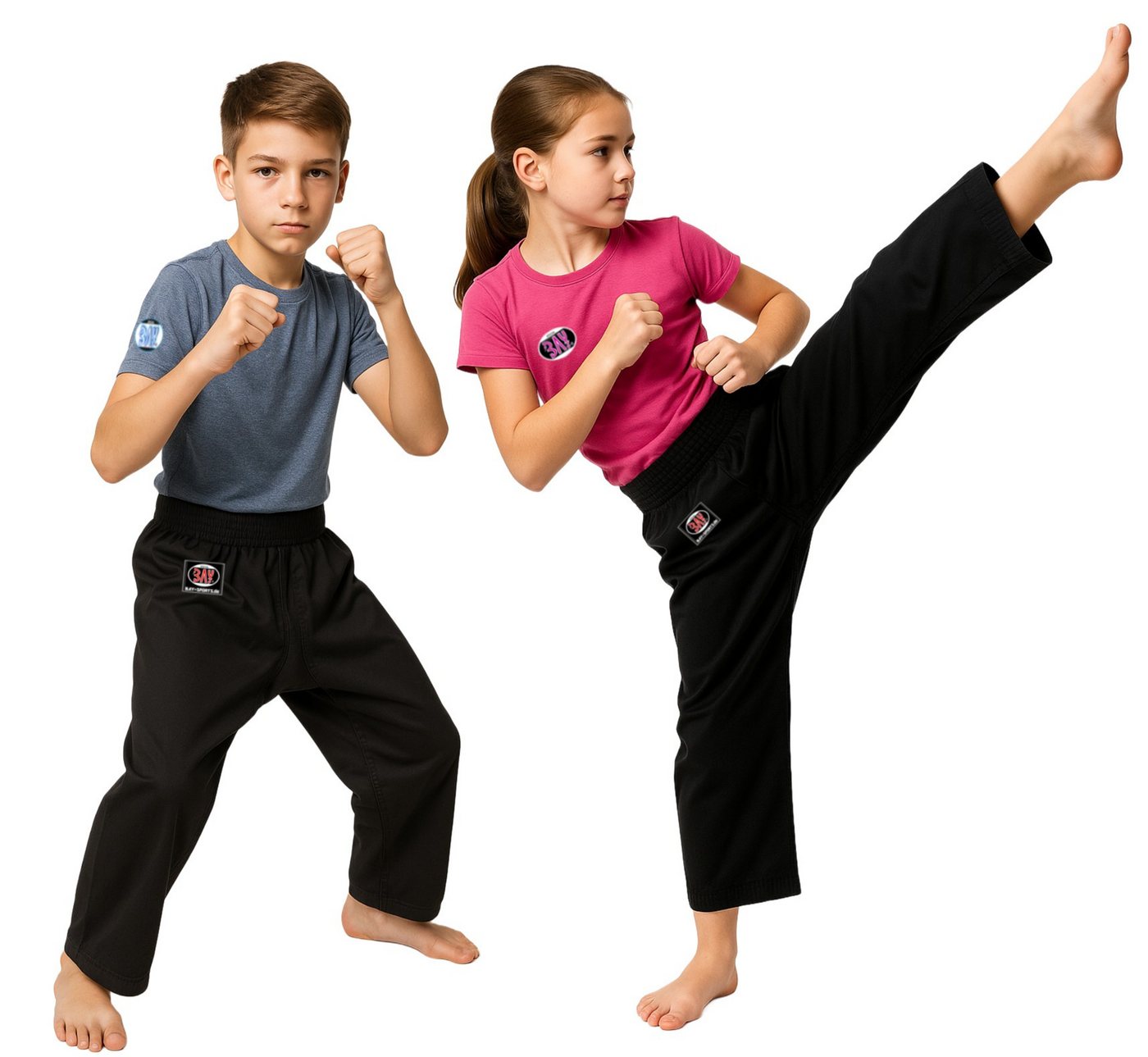 BAY-Sports Sporthose Kampfsporthose TRADITIONAL BASIC 2025 Schwarz Karate 8 UZ Baumwolle 100% Baumwolle, 8 Unzen, mittelschwer, strapazierfähig Bild 3