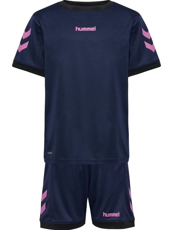 hummel Trainingsanzug Kontrastwinkel Logodetail Rundhals für Unisex Kinder (2-tlg), Recyceltes Material, Nachhaltig, Elastischer Bund, Zweiteilig Bild 3