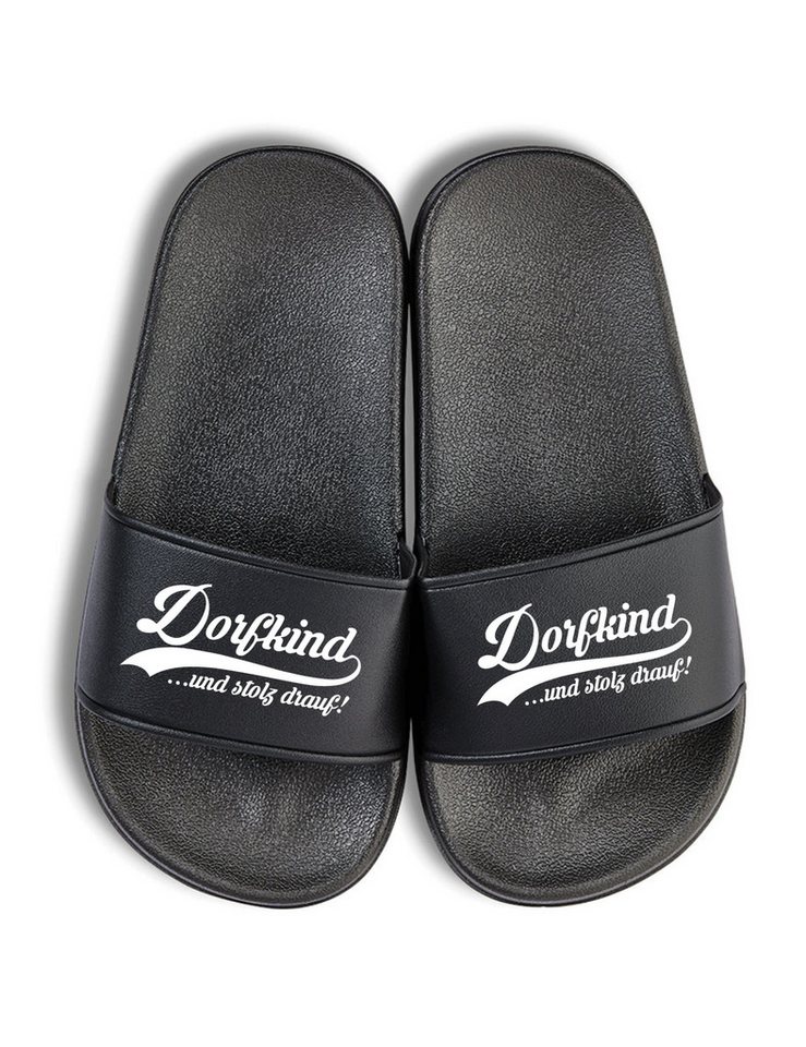 Youth Designz Dorfkind Kinder Badelatschen Flip Flops Fun-Print lustig Geschenk Badeschuh mit lustigem Motiv für Jungen und Mädchen