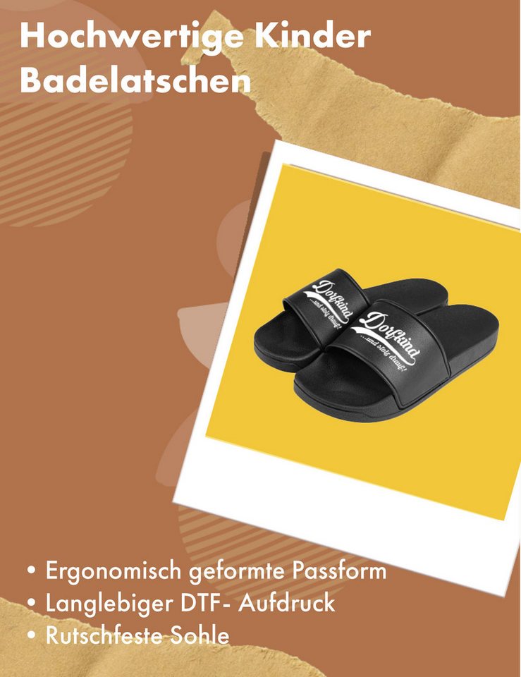 Youth Designz Dorfkind Kinder Badelatschen Flip Flops Fun-Print lustig Geschenk Badeschuh mit lustigem Motiv für Jungen und Mädchen Bild 2