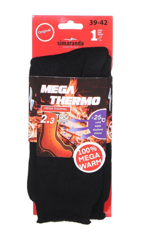 simaranda Thermosocken Herren Thermo Socken 8121 39-42 Schwarz 2 paar (2-Paar) Bild 2