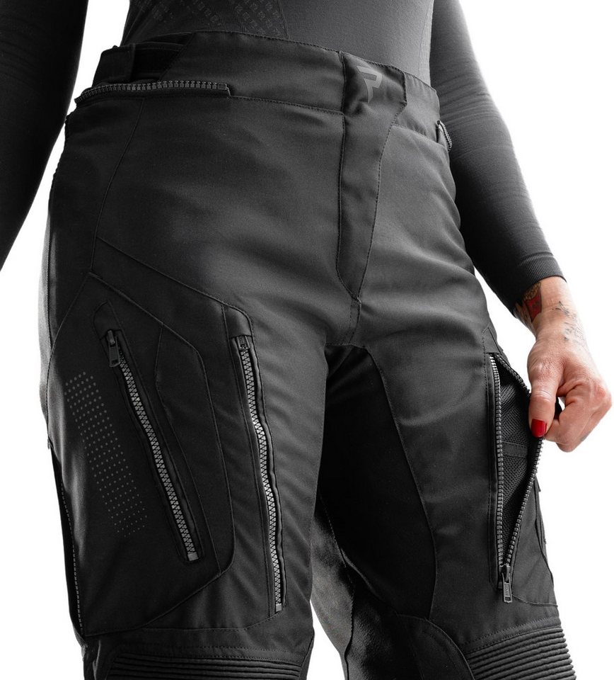 Rebelhorn Motorradhose Hiker 4 wasserdichte Damen Motorrad Textilhose Verbindungsreißverschluss,Hüftprotektoren enthalten,Knieprotektor Bild 3