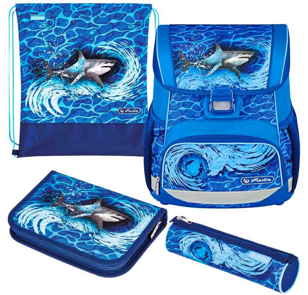 Herlitz Schulranzen Herlitz Schulranzen Set Loop Plus Blue Shark 10-teilig