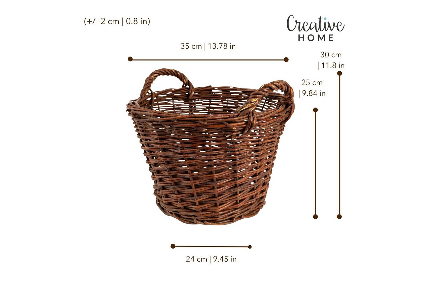Creative Home Einkaufskorb Weidenkorb mit Zwei Henkel