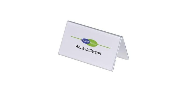 Durable - Tischnamensschild 100 X 52/104 Mm (b X H) Pvc-hartfolie Transparent 25 St./pack.