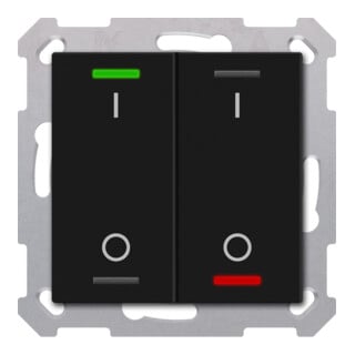 MDT KNX Taster Light 55 2-fach RGBW schwarz matt Schalten