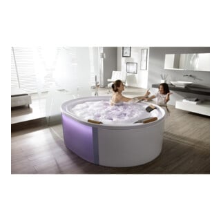 Hoesch Oval-Freisteh-Badewanne Ergo+ 200 x 160 cm weiß verchromt