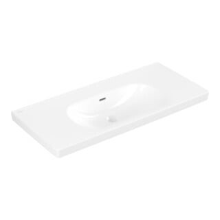 Villeroy & Boch Waschtisch Skyla 100 x 46 cm Weiß Alpin ohne Hahnlöcher mit Überlauf