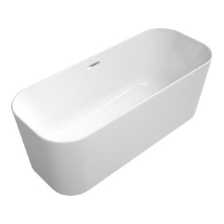 Villeroy & Boch Freistehwanne Finion weiß Push-to-Open-Ventil Überlauf