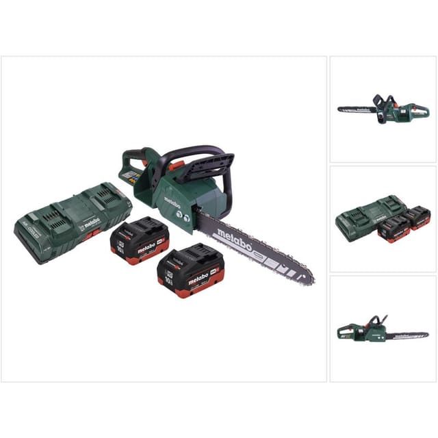 Metabo Ms 36-18 Ltx Bl 40 Akku Kettensäge 36 V ( 2x 18 V ) 40 Cm 22 M/s Brushless + 2x Akku 10,0 Ah + Doppel Ladegerät