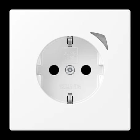 Jung Home Schuko® Steckdose Energy, 16 A 250 V , Mit Funktionsanzeige, Safety+, Serie Ls, Schneeweiß Matt Bt Ls 1521 Se Wwm