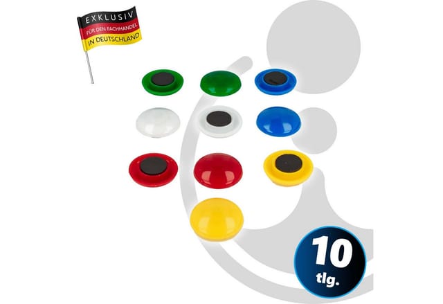 Eurotools - Magnet-satz - Ø 30 Mm - 10 - Teilig, Farbig Sortiert