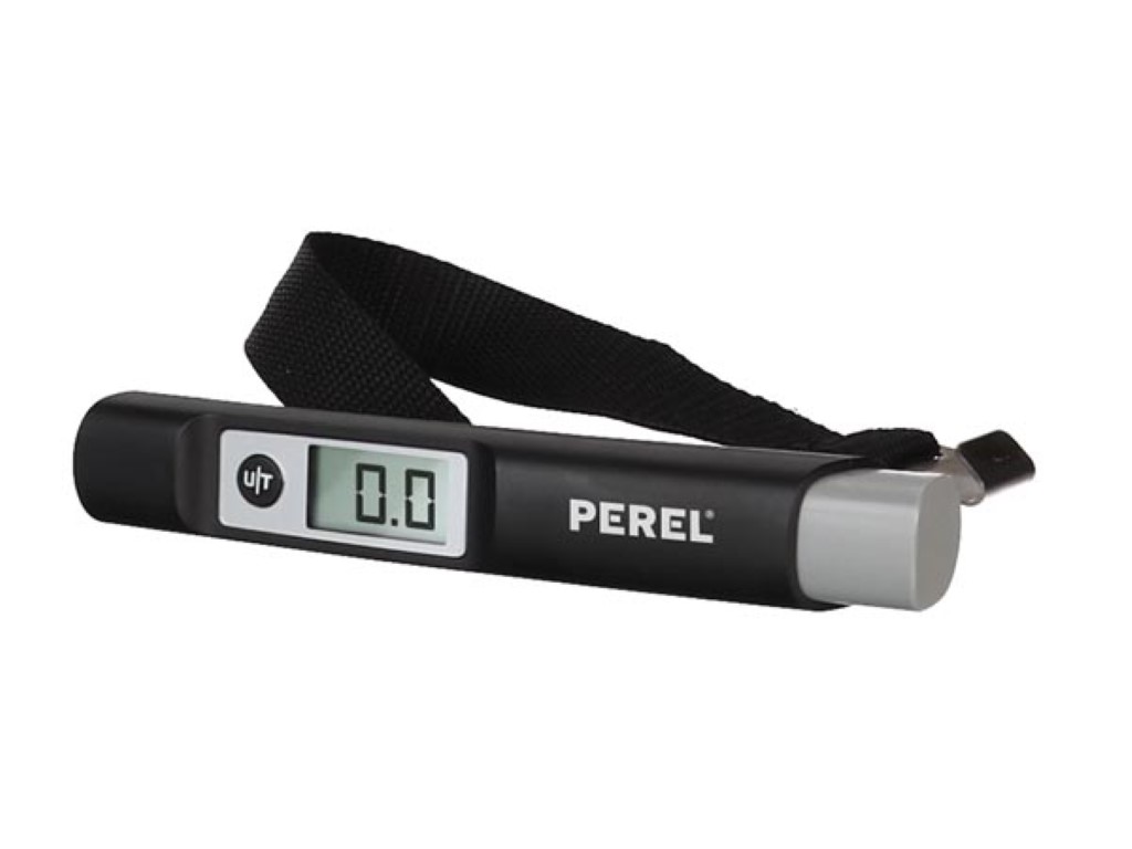 Perel - Gepäckwaage, Digital, Elektronisch, Max. 50 Kg, Zuwiegefunktion, Automatische Abschaltung, Lcd-anzeige, Schwarz