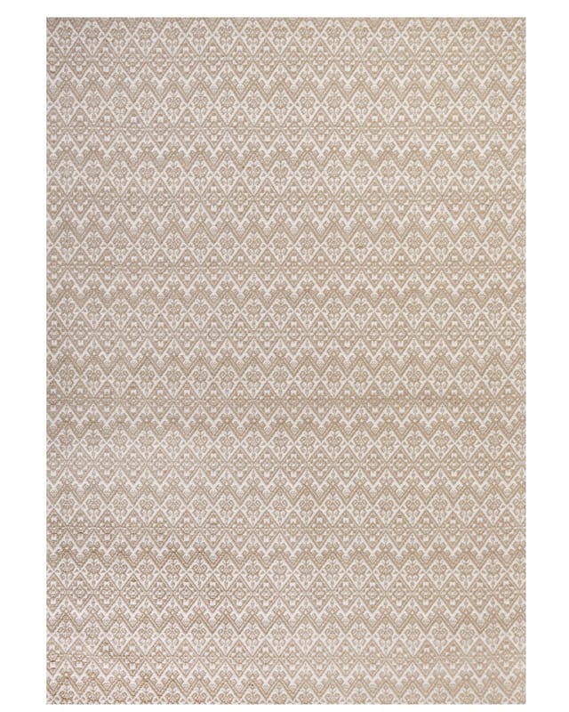 Teppich Beige U. Weiß Aus Jute 160 X 230 Cm Rechteckig Geometrisches Muster Kurzflor Modern Für Wohnzimmer Schlafzimmer