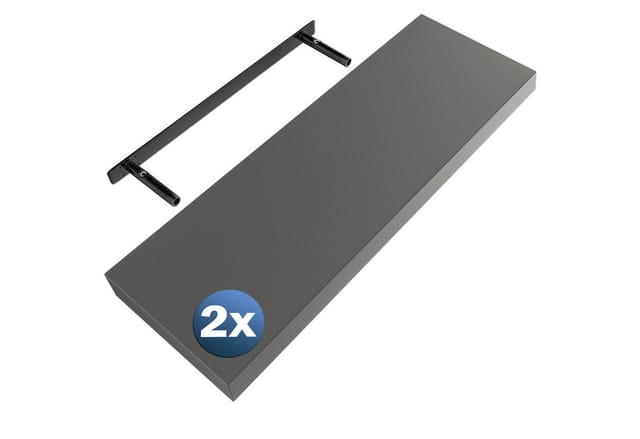2er Sets Schweberegale 70cm, 2er Set Matt Grau