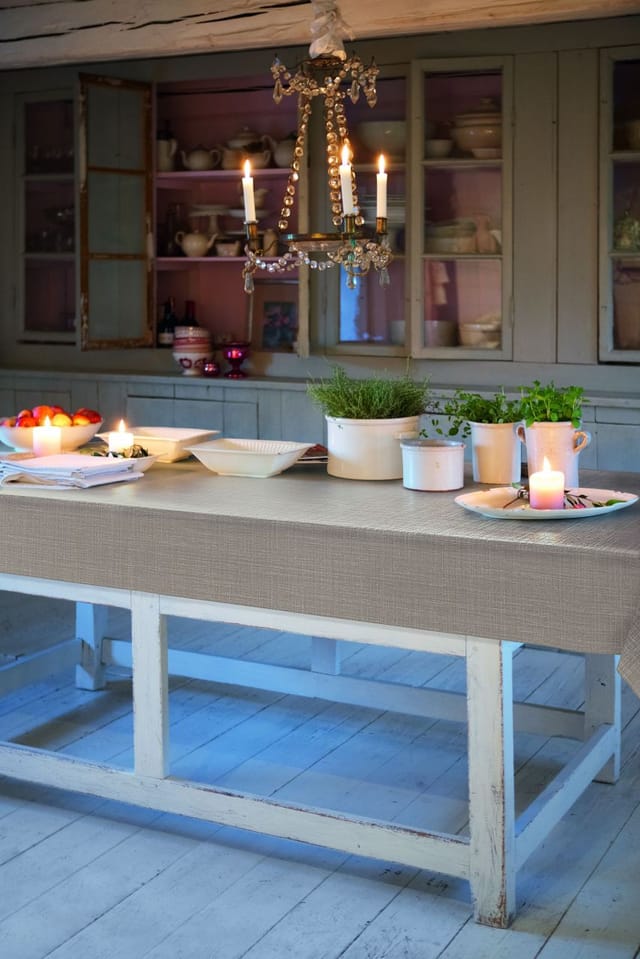 D-c-table® Tischdecke Monte Carlo Sharon 150 X 220cm Greige In-/ Outdoor Design