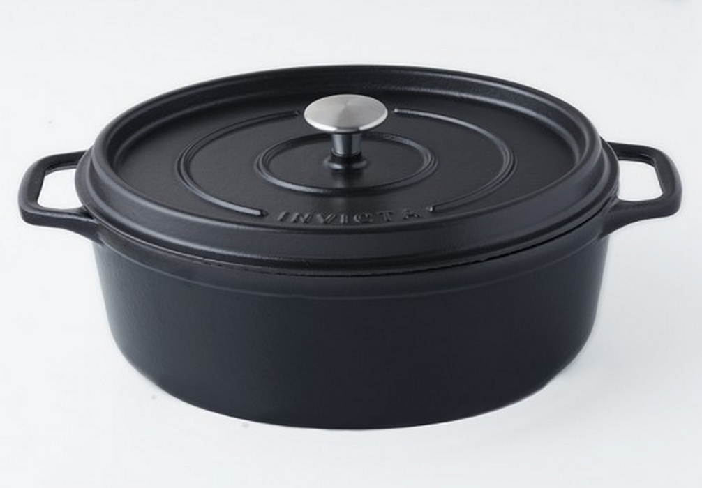 Emailliertes Gusseisen Daubière 33cm Mattschwarz - Invicta - Puv403331