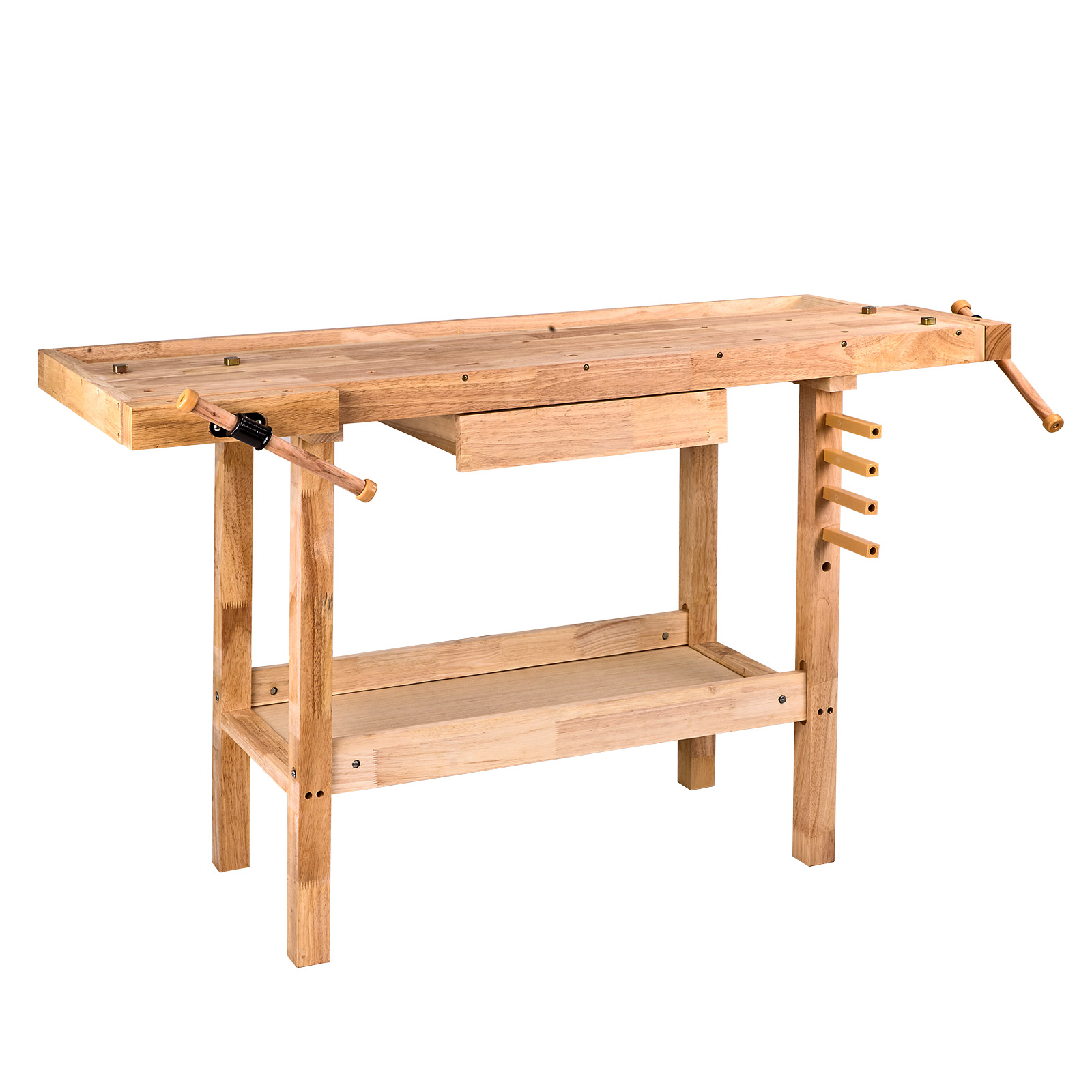 Dema - Hobelbank Werkbank Aus Holz 137x50x86 Cm Holzwerkbank Werktisch Arbeitstisch