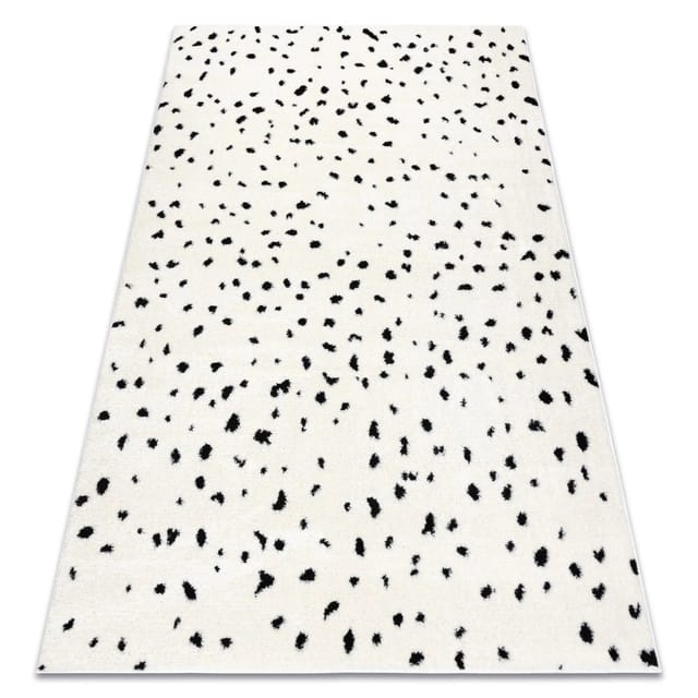 Modern Teppich Mode 8508 Punkte Creme / Schwarz Beige 120x170 Cm