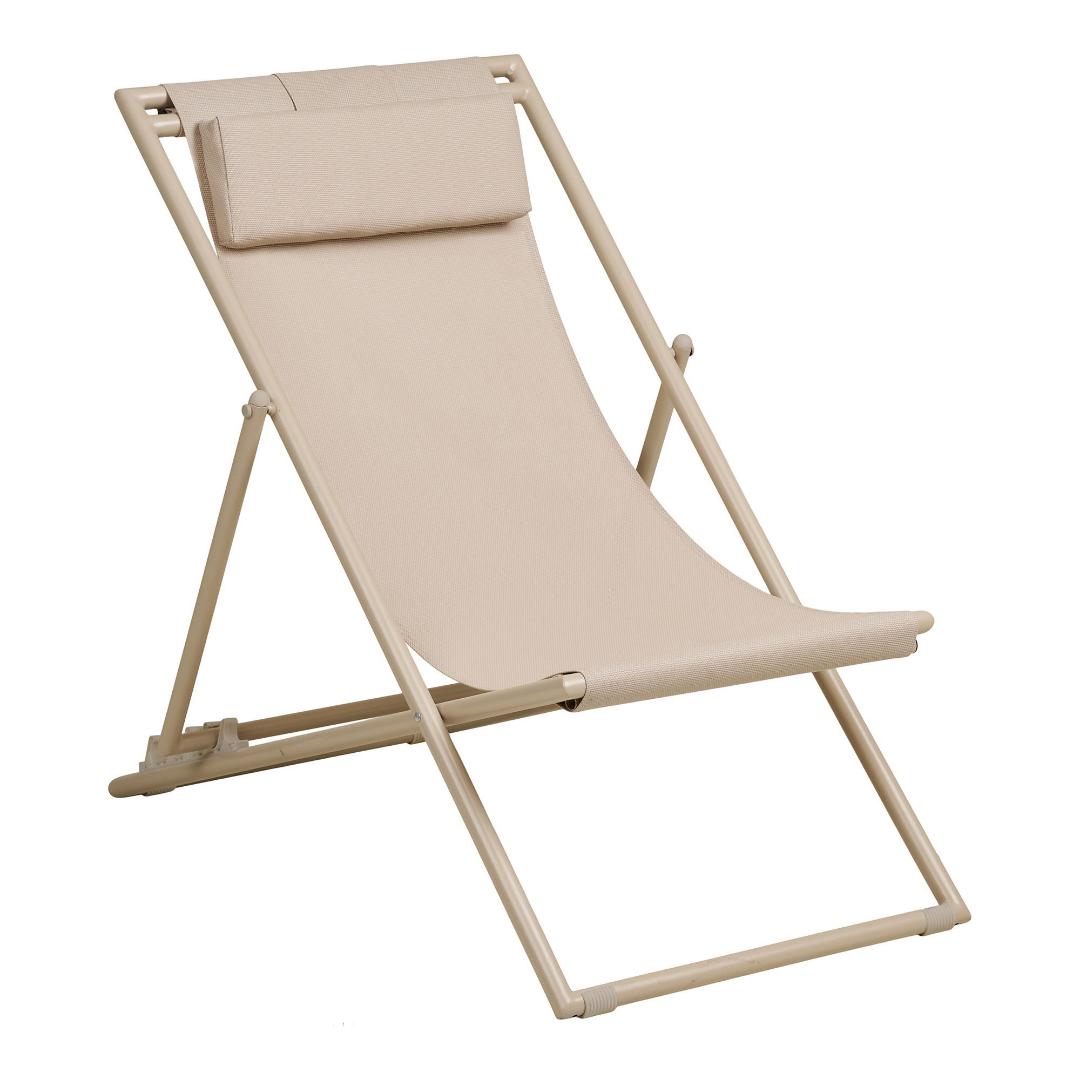 Cille Strandstuhl 4-position Rückenlehne Taupe.