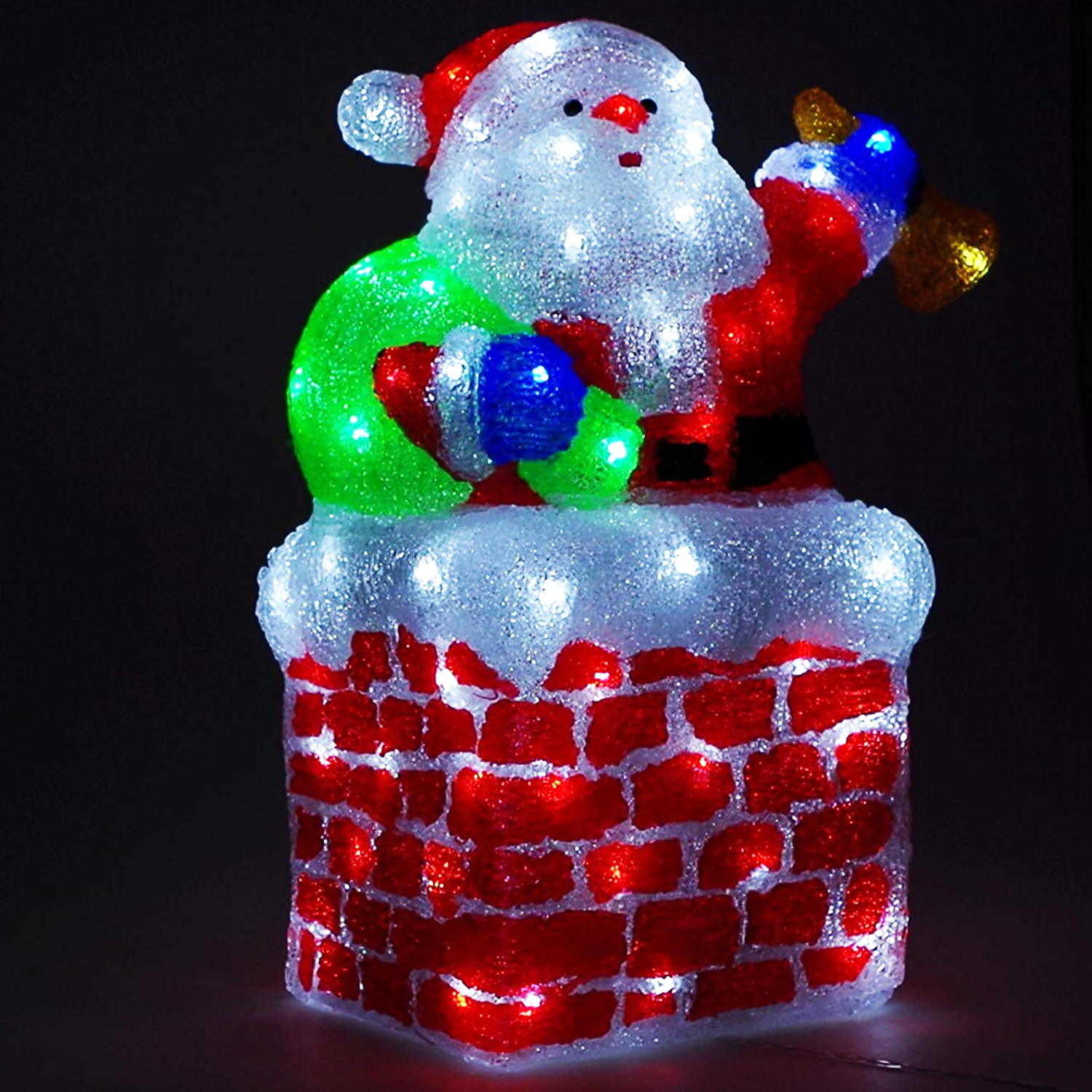 Santa Claus 96 Led Auf Kamin 37x24x48cm-mlk034sc