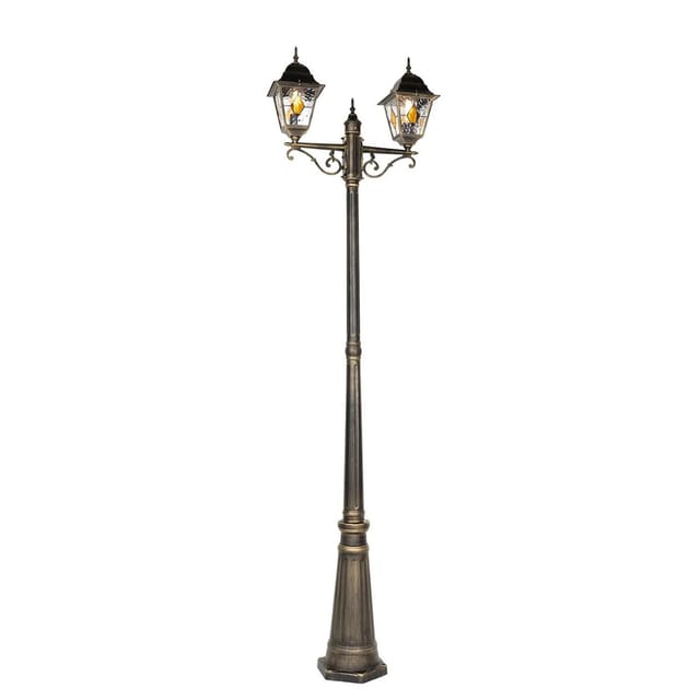 Qazqa - Vintage Außenlaterne Antikgold 240 Cm 2-flammig - Antigua